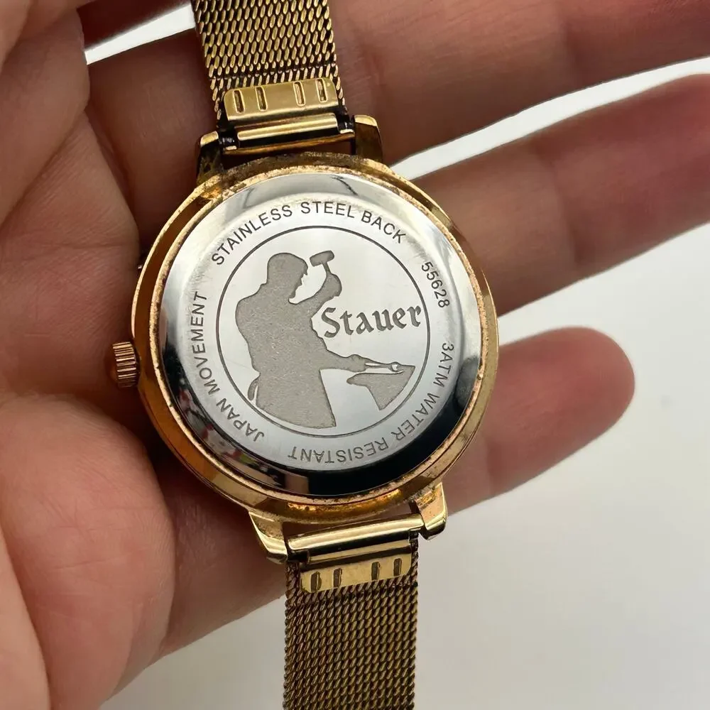 Stauer Gold-tone Swirling Stunner Crystal Bezel Women's Watch Working
